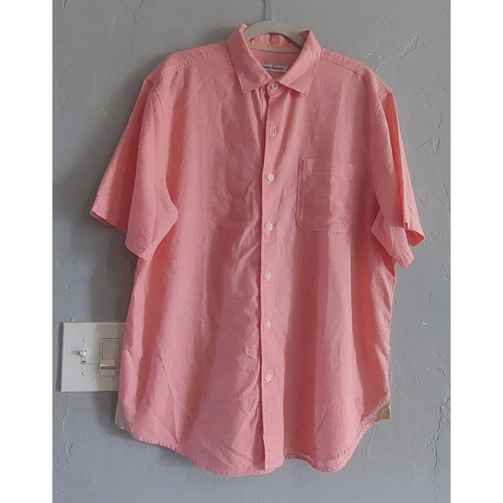 Tommy Bahama Shirts Men L/G,Indian, Lyocell, Linen, 22 Inch Of Armp To Armp.